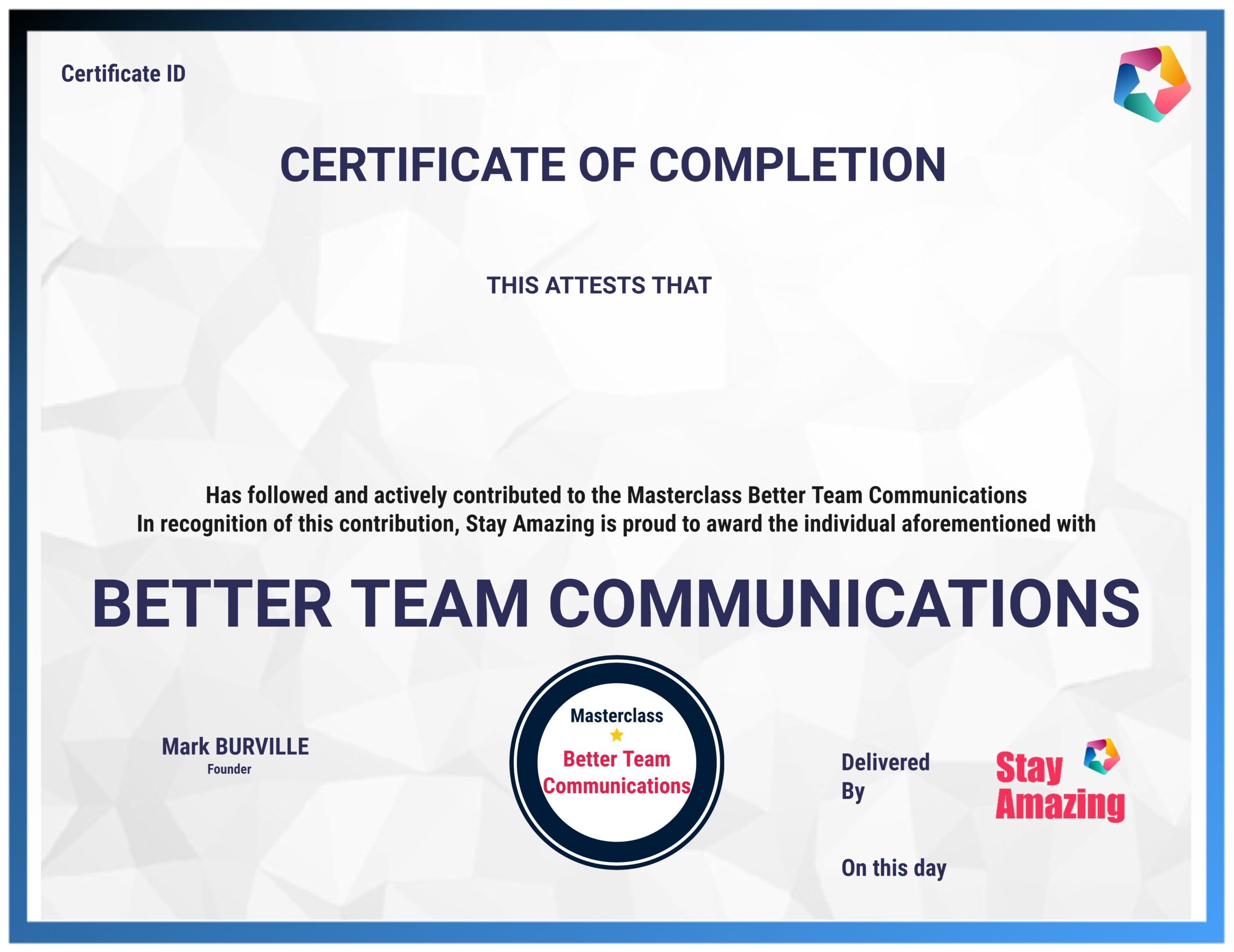 Attended Masterclass Better Team Communications