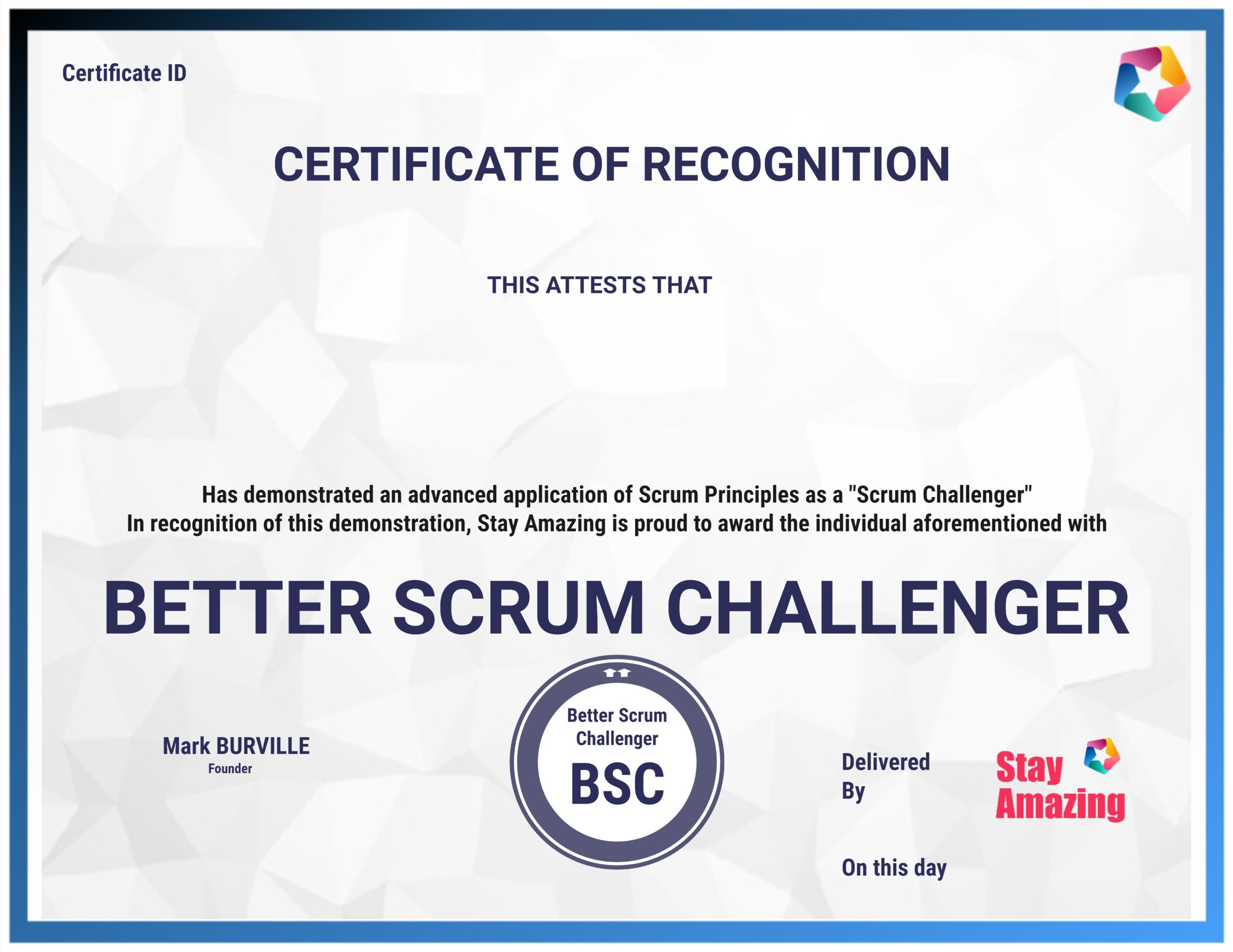 Recognised Better Scrum Challenger