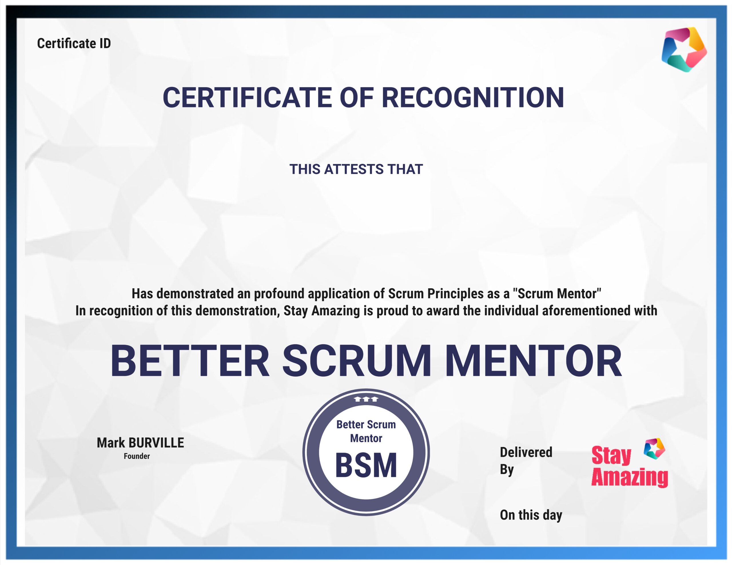 Recognised Better Scrum Mentor