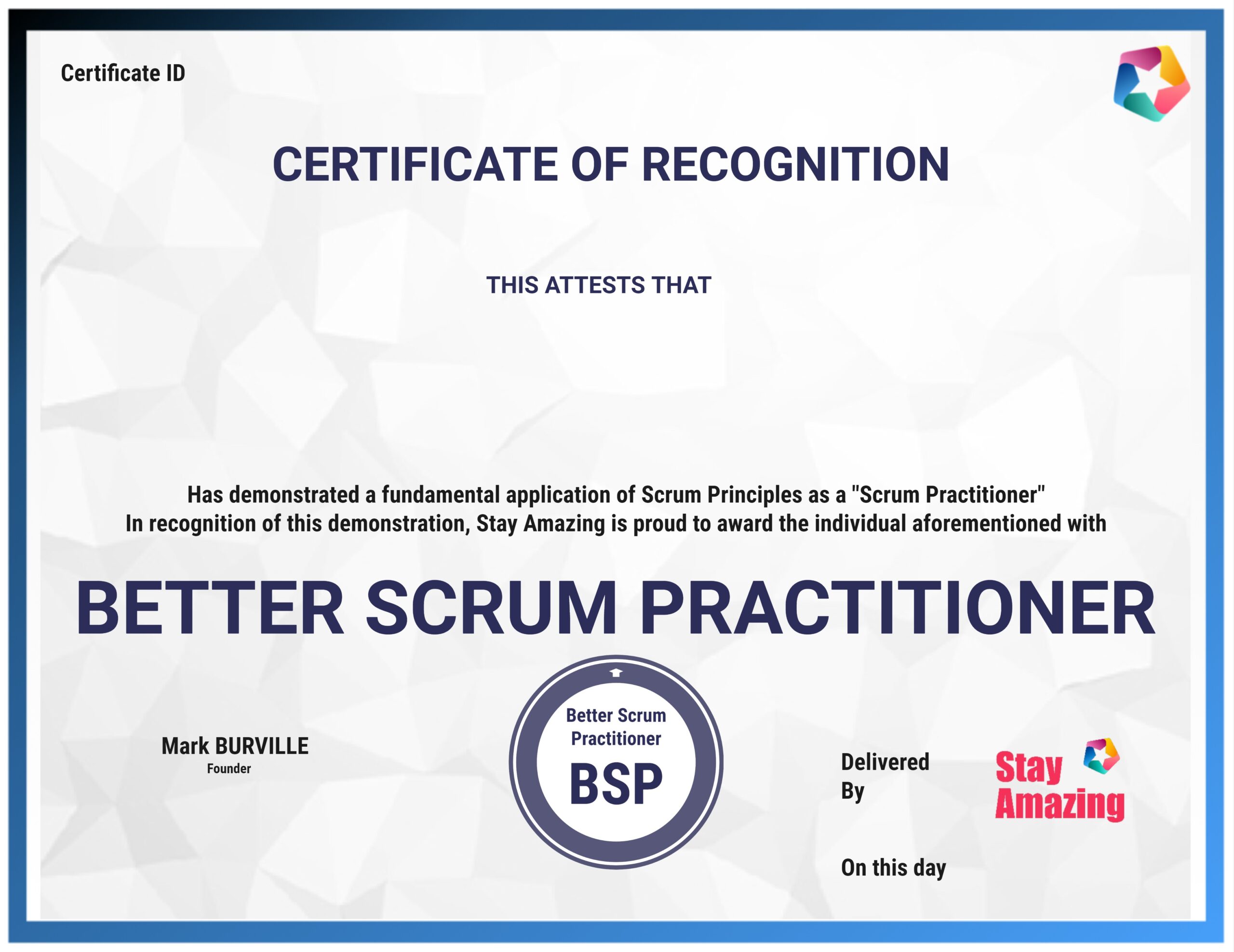 Recognised Better Scrum Practitioner